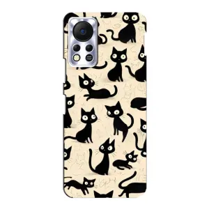 Чохол з малюнком кіт на Infinix Hot 11s (Чорні коти)