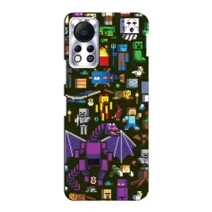 Чехол Майнкрафт на Infinix Hot 11s (AlphaPrint) Minecraft (Коллаж Майнкрафт)