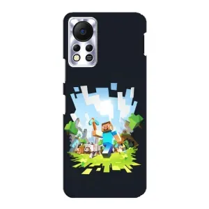 Чехол Майнкрафт на Infinix Hot 11s (AlphaPrint) Minecraft (персонажи Minecraft)