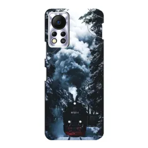Новогодние, Праздничные Чехлы для Infinix Hot 11s - 2024 год (Зимний поезд)