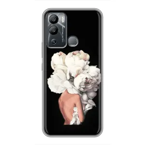 Чехлы (ART) Цветы на Infinix Hot 12 Play (VPrint) (Белые цветы)