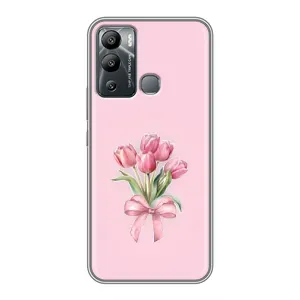 Чехол с розовым рисунком для Infinix Hot 12 Play (Букет цветов)