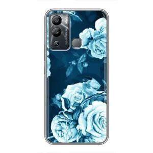 Чехлы (ART) Цветы на Infinix Hot 12 Play (VPrint) (Голубые Бутоны)