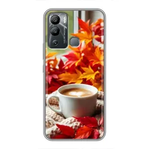Чехол с уникальным дизайном «Осень с кофе» для Infinix Hot 12 Play
