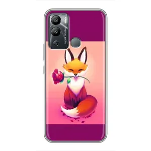 Чехлы с картинкой Лисички для Infinix Hot 12 Play (VPrint) (Лисичка с розочкой)