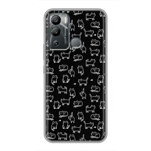 Чехол с принтом для Infinix Hot 12 Play (AlphaPrint) Модные коты (Меленькие котики)