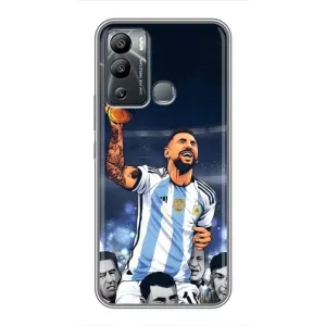 Чехлы для Infinix Hot 12 Play (Leo чемпион) (AlphaPrint) (Месси с кубком)