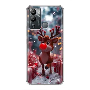 Яркий чехол для Infinix Hot 12 Play с Зимними Оленятами (Олень среди подарков)