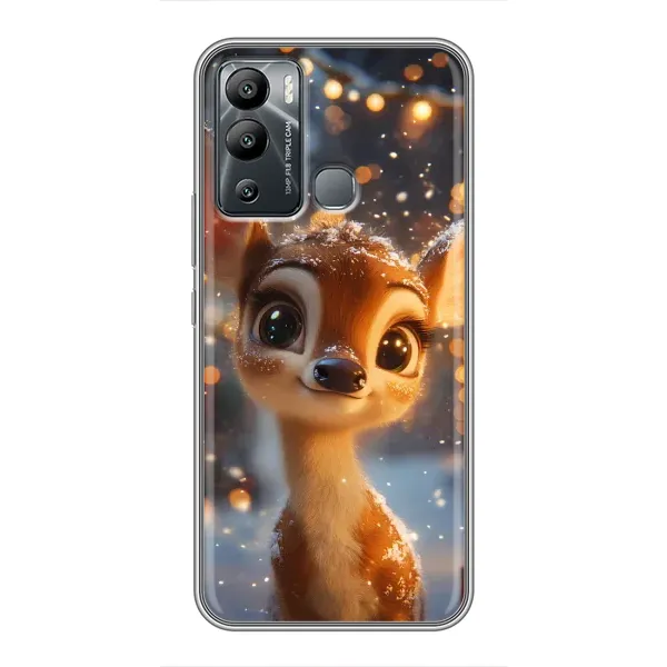 Чехол с принтом «Олененок среди гирлянд» для Infinix Hot 12 Play Чехол с принтом «Олененок среди гирлянд» для Infinix Hot 12 Play