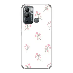 Чехол с розовым рисунком для Infinix Hot 12 Play (Розовые цветы)