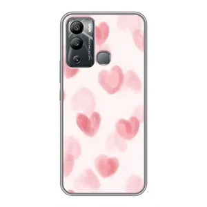 Чехол с розовым рисунком для Infinix Hot 12 Play (Розовые сердечки)