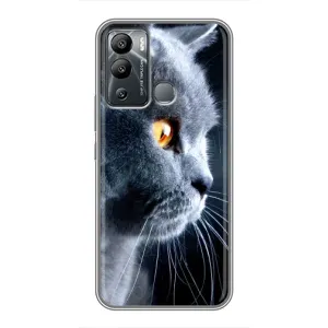 Чехлы с Котиками для Infinix Hot 12 Play (VPrint) (Серый Кот)
