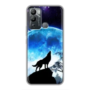 Защитные чехлы для Инфиникс Хот 12 Плей (AlphaPrint) (ХИТ продаж) ВОЛК (Волк на луну)