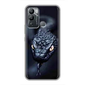 Чехол с картинкой «Хищники» для Infinix Hot 12 Play (Черная змея)