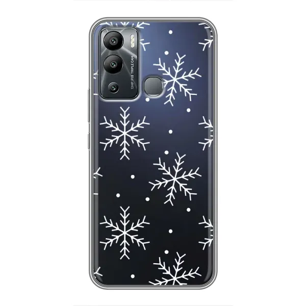Чехол с принтом «Белые снежинки» для Infinix Hot 12i Чехол с принтом «Белые снежинки» для Infinix Hot 12i
