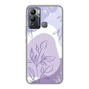 Силконовий чохол з принтом в квітах на Infinix Hot 12i (Фіолетове листя абстракція)