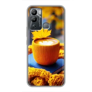 Чохол з унікальним дизайном 'Осінь з кавою' для Infinix Hot 12i (Кава на жовтому пледі)