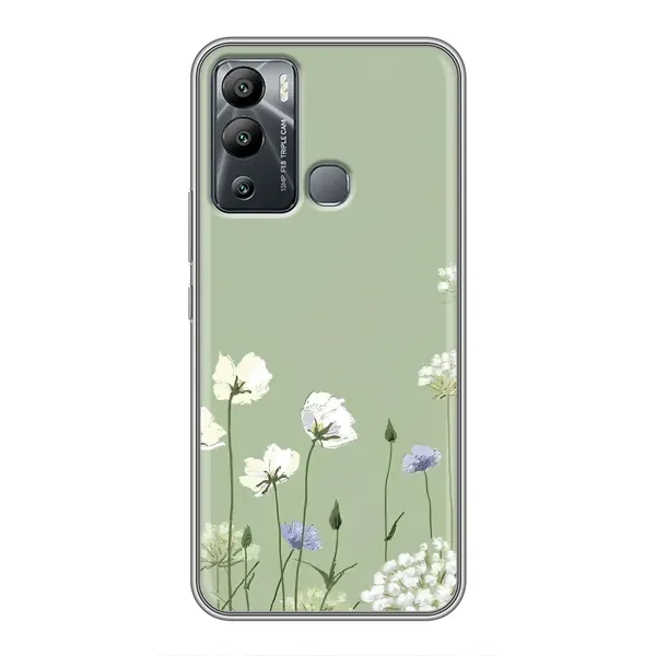 Чехол с принтом «Цветы на зеленом» для Infinix Hot 12i Чехол с принтом «Цветы на зеленом» для Infinix Hot 12i