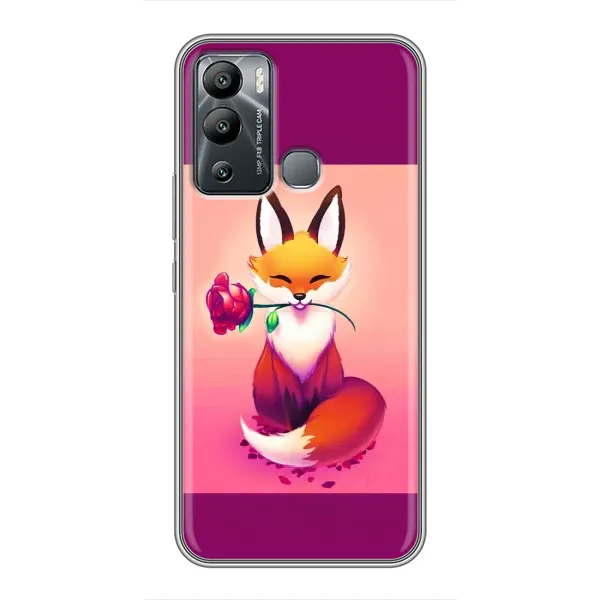 Чехол с принтом «Лисичка с розочкой» для Infinix Hot 12i Чехол с принтом «Лисичка с розочкой» для Infinix Hot 12i