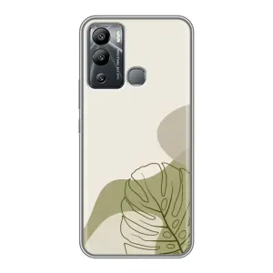 Силконовий чохол з принтом в квітах на Infinix Hot 12i (Зелена монстера дизайн)