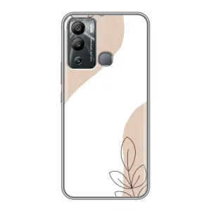 Силконовий чохол з принтом в квітах на Infinix Hot 12i (Нюдова гілочка абстракція)