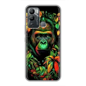 Чохол з Мавпами Infinix Hot 12i - (AlphaPrint) (Мавпа в квітах)
