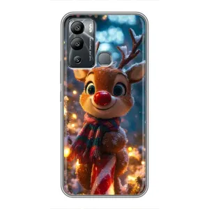 Яскравий чохол для Infinix Hot 12i з Зимові Оленята (Олень з шарфом)
