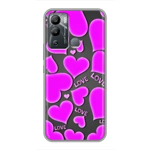 Чехлы для любимой на Інфінікс Гот 12і (VPrint) (Pink hearts)