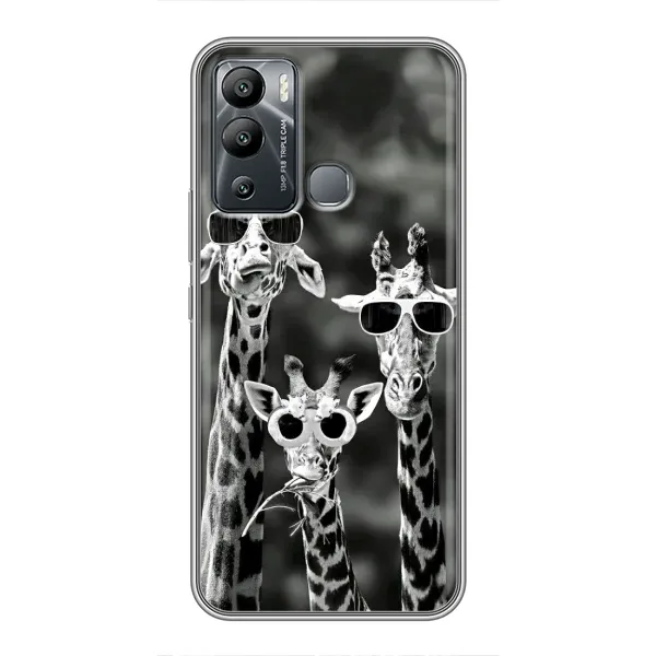 Чехол с принтом «Жирафы в очках» для Infinix Hot 12i Чехол с принтом «Жирафы в очках» для Infinix Hot 12i