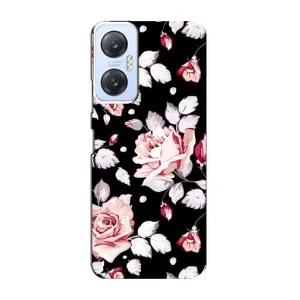 Чехлы с Цветами для Infinix Hot 20 (5G) (VPrint) (Цветочки на черном)