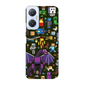 Чехол Майнкрафт на Infinix Hot 20 (5G) (AlphaPrint) Minecraft (Коллаж Майнкрафт)