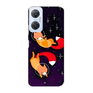 Чехлы с картинкой Лисички для Infinix Hot 20 (5G) (VPrint) (Лисички космонавты)