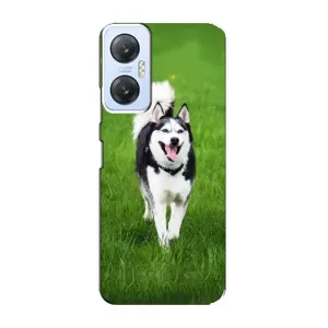 Чехол с Хаски для Infinix Hot 20 (5G) - (AlphaPrint) (Радостный Хаски)