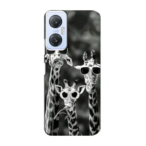 Силиконовый чехол с КАРТИНКАМИ лето для Infinix Hot 20 (5G) (AlphaPrint) (Жирафы в очках)