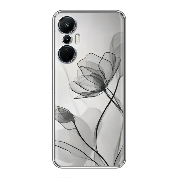 Чехол с принтом «Черные цветы» для Infinix Hot 20 (4G) Чехол с принтом «Черные цветы» для Infinix Hot 20 (4G)