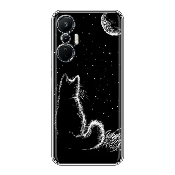 Чехол с принтом «Котик и луна» для Infinix Hot 20 (4G)