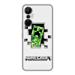 Чехол Майнкрафт на Infinix Hot 20 (4G) (AlphaPrint) Minecraft (крипер Майнкрафт)