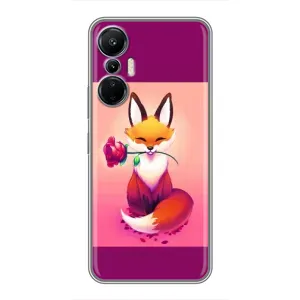 Чехлы с картинкой Лисички для Infinix Hot 20 (4G) (VPrint) (Лисичка с розочкой)