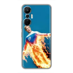 Чехол с принтом Фантастическая четверка для Infinix Hot 20 (4G) (Человек-факел в огне)