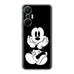 Эксклюзивный чехол для Infinix Hot 20 (4G) (AlphaPrint - Мультяшные) (Микки на черном)