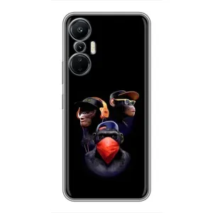 Чехол с Обезьянами Infinix Hot 20 (4G) - (AlphaPrint) (Три обезьяны)