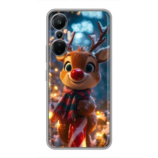 Чехол с принтом «Олень с шарфом» для Infinix Hot 20 (4G)