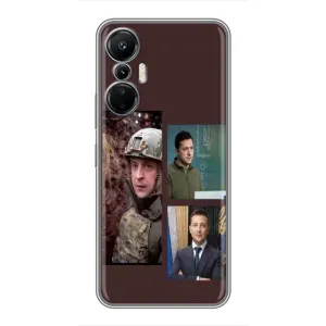 Чехол для Infinix Hot 20 (4G) (AlphaPrint - с принтом Зеленского) (Президент)