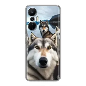 Чехол с Хаски для Infinix Hot 20 (4G) - (AlphaPrint) (Селфи ХАски)