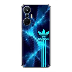 Чехлы Адидас для Infinix Hot 20 (4G) (AlphaPrint) (Синий Адидас)