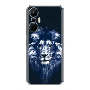 Чехол со Львом для Infinix Hot 20 (4G) (VPrint) (Синий Лев)
