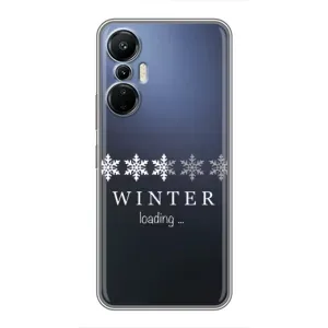 Зимние Чехлы для Инфиникс Хот 20 - прозрачный фон (Winter loading)