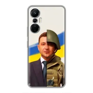 Чехол для Infinix Hot 20 (4G) (AlphaPrint - с принтом Зеленского) (Зеленский солдат)