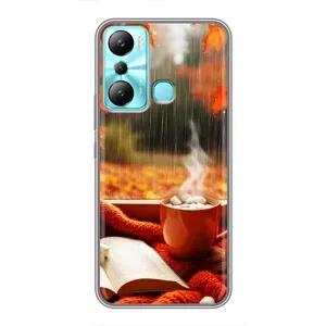 Чехол с уникальным дизайном «Осень с кофе» для Infinix Hot 20i (X665E) (Кофе и дождь)