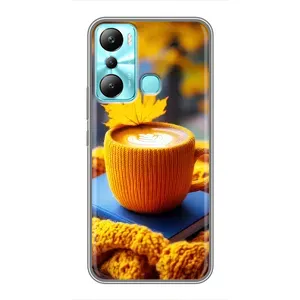 Чехол с уникальным дизайном «Осень с кофе» для Infinix Hot 20i (X665E) (Кофе на желтом пледе)